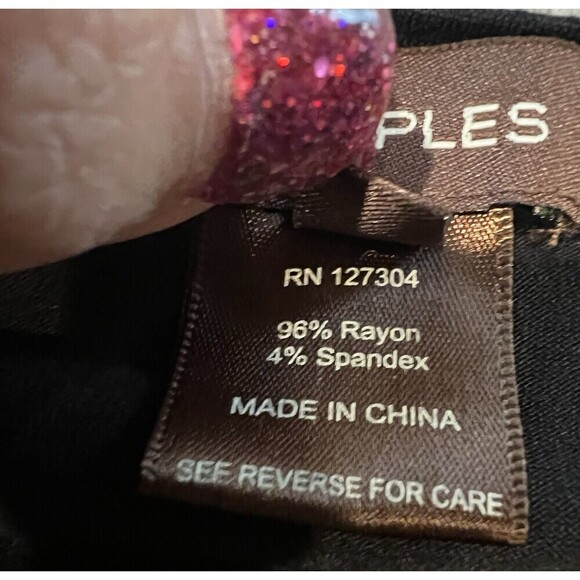 Multiples Long Sleeve Black Ruffle Long Maxi Dress - Soft And Stretchy - Size M - Picture 9 of 10